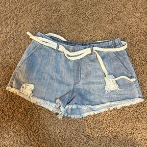 Aerie denim shorts with robe tie.